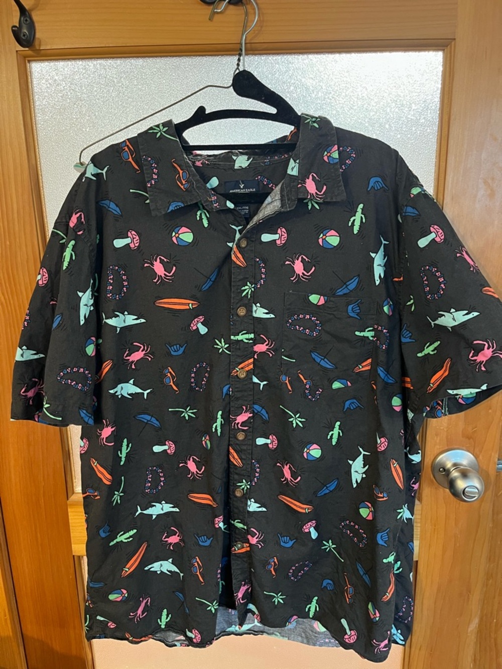 American Eagle Printed Short-Sleeve Shirt